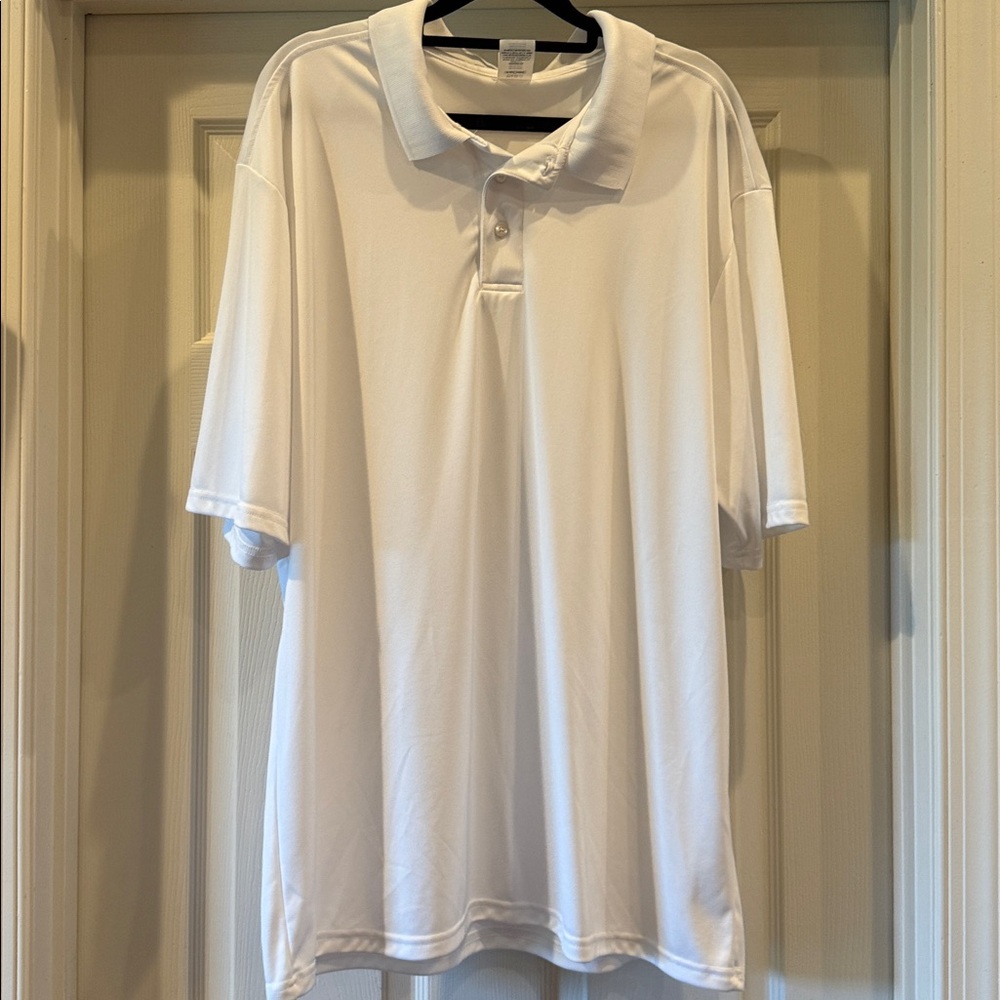 Hanes Cool DRI White Polo Shirt XL